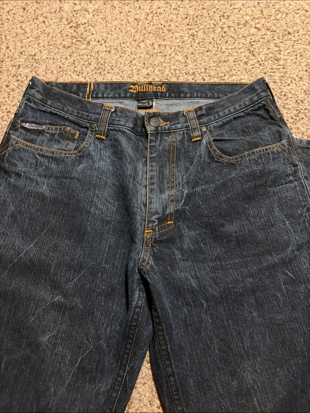 Bullhead Men’s Dark Indigo Relaxed Straight Jeans